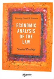 Cover of: An Economic Analysis of the Law: Selected Readings