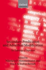 Cover of: Secondary Predication and Adverbial Modification: The Typology of Depictives
