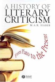 Cover of: History of Literary Criticism: From Plato to the Present