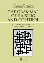 Cover of: The grammar of raising and control: a course in syntactic argumentation
