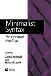 Cover of: Minimalist Syntax: The Essential Readings (Linguistics: the Essential Readings) by 