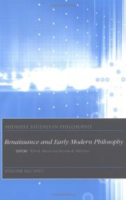 Cover of Renaissance and Early Modern Philosophy (Midwest Studies in Philosophy)