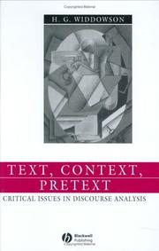 Cover of: Text, Context, Pretext by H. G. Widdowson, H. G. Widdowson