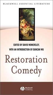 Cover of: Restoration comedy