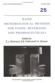 Cover of: Rapid microbiological methods for foods, beverages, and pharmaceuticals