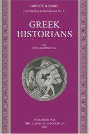 Cover of: Greek Historians (New Surveys in the Classics) | John Marincola