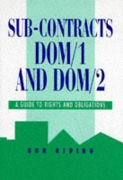 Cover of: Sub-Contracts DOM 1 and DOM 2: A Guide to Rights and Obligations