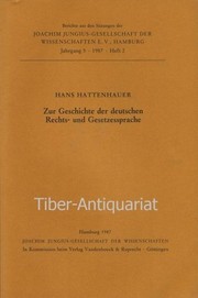 Zur Geschichte der deutschen Rechts- und Gesetzessprache by Hans Hattenhauer