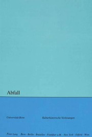 Cover of: Abfall (Kulturhistorische Vorlesungen. 2001/2002)
