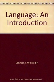 Cover of: Language by Winfred P. Lehmann