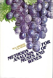 Cover of: Methods for analysis of musts and wines by M. A. Amerine