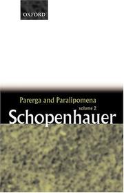 Cover of: Parerga and Paralipomena by Arthur Schopenhauer