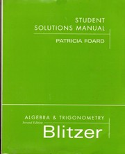 Cover of: Student Solutions Manual (valuepack) by Robert Blitzer