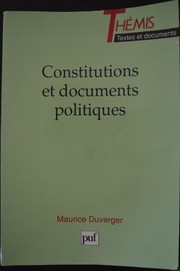 Cover of: Constitutions et documents politiques by Maurice Duverger