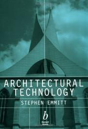 Cover of: Architectural Technology by Stephen Emmitt, Stephen Emmitt