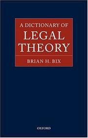 Cover of: A dictionary of legal theory