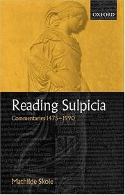 Cover of: Reading Sulpicia: commentaries, 1475-1990