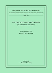 Cover of: Die Erfurter Historienbibel : (Historienbibel Gruppe VI)