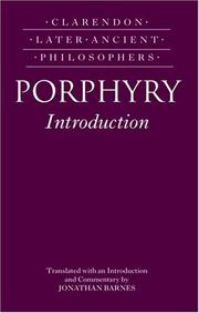 Cover of: Porphyry Introduction (Clarendon Later Ancient Philosophers)