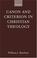 Cover of: Canon and Criterion in Christian Theology