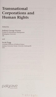 Cover of: TRANSNATIONAL CORPORATIONS AND HUMAN RIGHTS; ED. BY JEDRZEJ GEORGE FRYNAS. by 