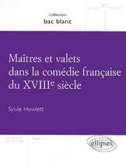 Cover of: Maîtres et valets dans la comédie française du XVIIIe siècle