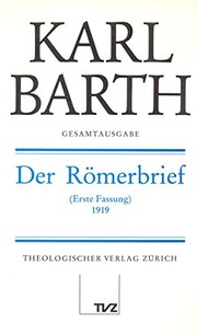 Cover of: Der Römerbrief: (erste Fassung), 1919