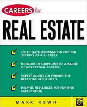 Cover of: Careers in Real Estate by Mark Rowh