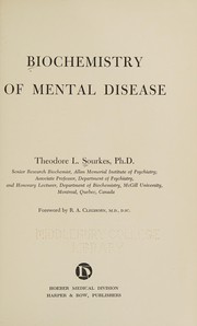 Cover of: Biochemistry of mental disease. by Theodore L. Sourkes