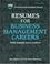 Cover of: Resumes for Business Management Careers