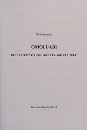 Cover of: Omoluabi - Ulli Beier,Yoruba Society and Culture
