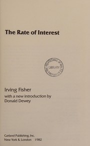 Cover of: The rate of interest