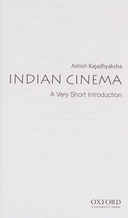 Cover of: Indian cinema: a very short introduction