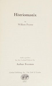 Cover of: Histriomastix.: With a pref. for the Garland ed. by Arthur Freeman.