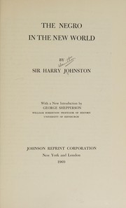Cover of: The Negro in the New World. by Harry Hamilton Johnston