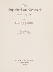 Cover of: The harpsichord and clavichord by Raymond Russell