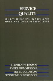 Cover of: Service quality: multidisciplinary and multinational perspectives