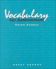 Cover of: Vocabulary for Achievement: 3rd Course