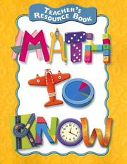 Cover of: Teacher's Resource Book, Math to Know