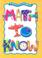 Cover of: Math to Know