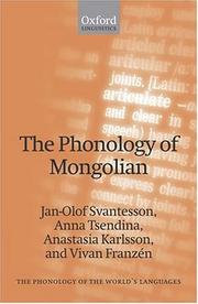 Cover of: The phonology of Mongolian