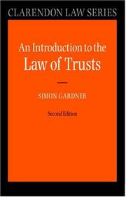 Cover of: An Introduction to the Law of Trusts (Clarendon Law Series)