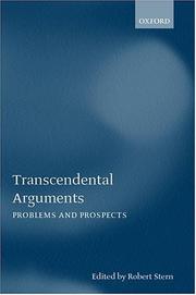 Cover of: Transcendental Arguments by Robert Stern