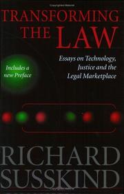 Cover of: Transforming the Law by Richard Susskind