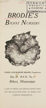 Cover of: Brodie's Biloxi Nursery [price list] by Brodie's Biloxi Nursery