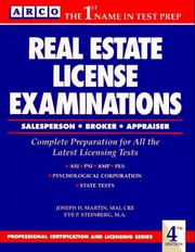 Cover of: Real estate license examinations | Martin, Joseph H.
