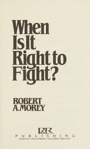 Cover of: When is it right to fight?