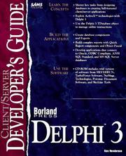 Cover of: Client/server developer's guide with Delphi 3