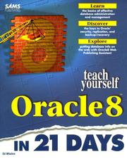 Teach yourself Oracle 8 in 21 days by Whalen, Edward., Edward Whalen, Steve Adrien Deluca