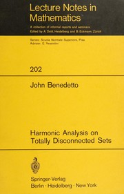 Cover of: Harmonic Analysis on Totally Disconnected Sets